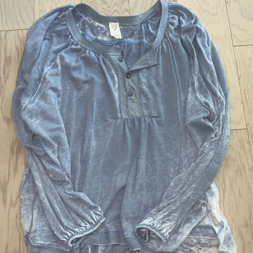Free People Light Acid Wash Longsleeve